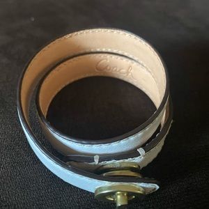 Coach White Leather Wrap Around Bracelet